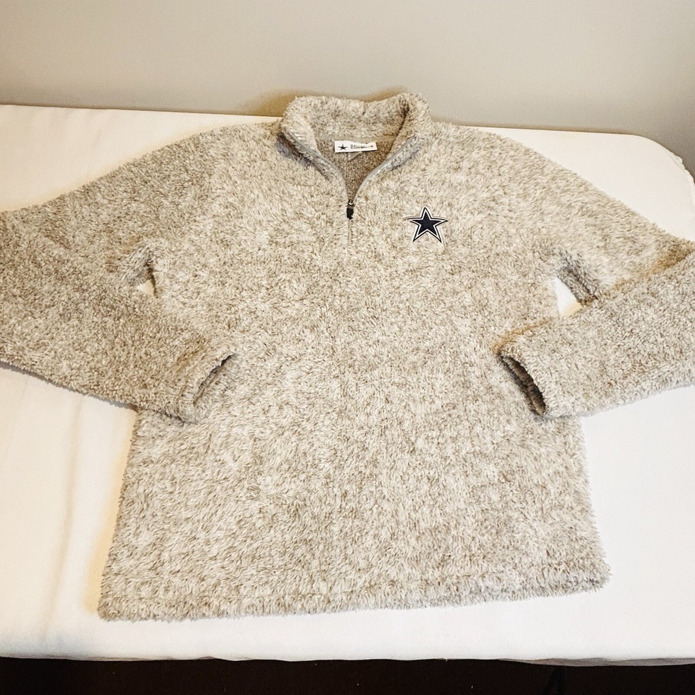 Dallas Cowboys Caspian Sherpa Quarter-Zip Pullover, Medium